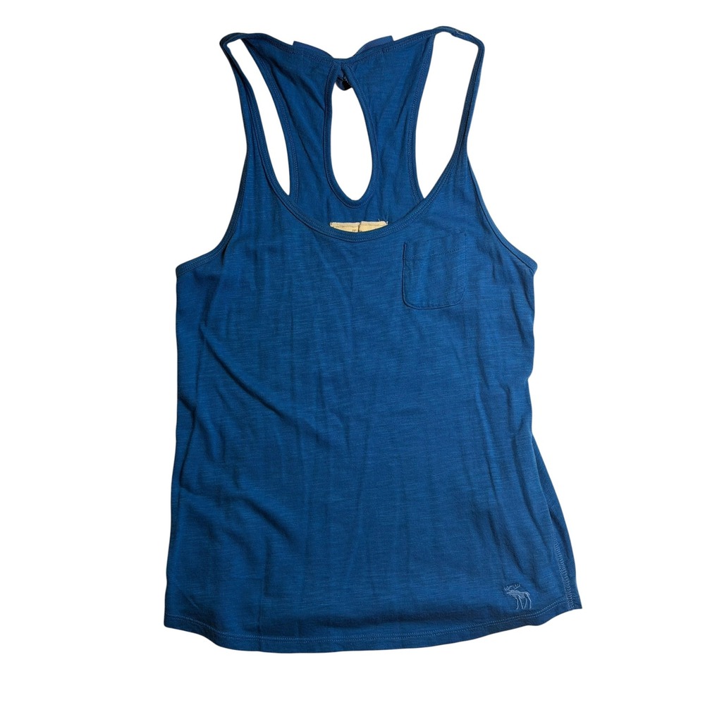Abercrombie & Fitch Tank Top Blue Racerback Keyhole Pocket XS Womens Y2K